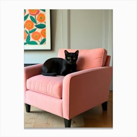 Pink Velvet Chair Canvas Print