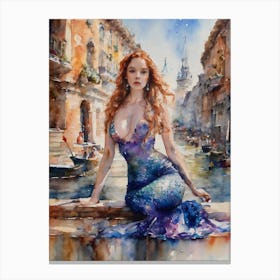 Mermaid In Venice Canvas Print