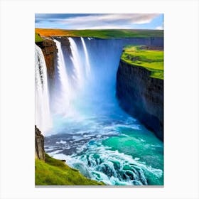 Gullfoss, Iceland Majestic, Beautiful & Classic (2) Canvas Print