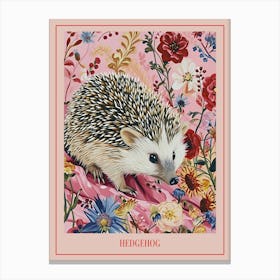Floral Animal Painting Hedgehog 8 Poster Canvas Print