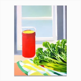 Chinese Broccoli 2 Tablescape vegetable Canvas Print