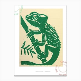 Green Jacksons Chameleon 1 Poster Canvas Print