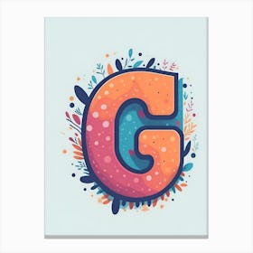 Colorful Letter G Illustration 3 Canvas Print
