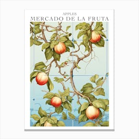 Mercado De La Fruta Apples Illustration 7 Poster Canvas Print