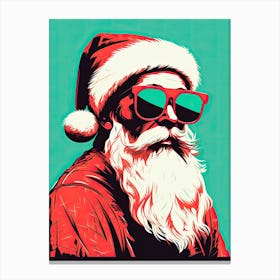 Santa Claus In Sunglasses, Pop Art 4 Canvas Print