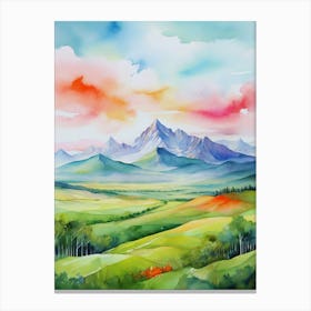 Watercolor Landscape Painting 7 Canvas Print