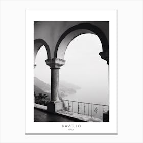 Poster Of Ravello, Italy, Black And White Analogue Photography 2 Canvas Print