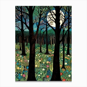 William Morris Moonlight In The Forest 26 Canvas Print