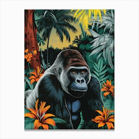 Gorilla In The Jungle 2 Canvas Print