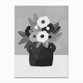 Pretty Floral Bouquet - Neutral Canvas Print