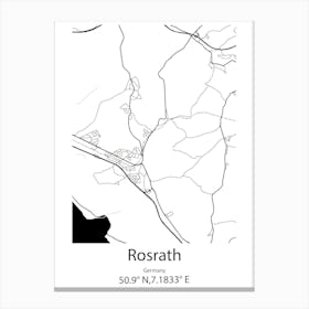 Rosrath,Germany Minimalist Map Canvas Print