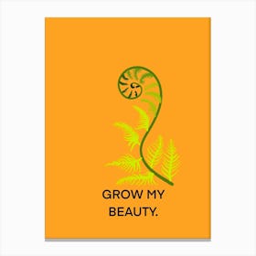 Grow fern graphic orange Canvas Print