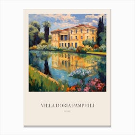 Villa Doria Pamphili Rome Italy 4 Vintage Cezanne Inspired Poster Canvas Print