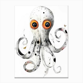 White Octopus ocean life 1 Canvas Print