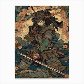 Samurai Vintage Japanese Poster 6 Canvas Print