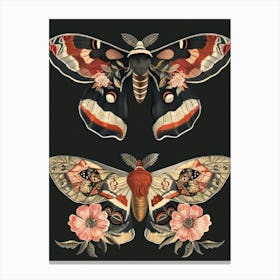 Butterfly Night Symphony William Morris Style 5 Canvas Print