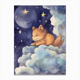 Baby Squirrel 3 Sleeping In The Clouds Canvas Print