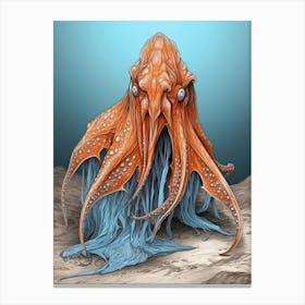 Blanket Octopus Detailed Illustration 11 Canvas Print