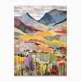 Creag Meagaidh Scotland Colourful Mountain Illustration Canvas Print