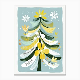 Douglas Fir Tree Illustration Flat 6 Canvas Print