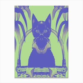 Cats Meow Pastel Green 2 1 Canvas Print