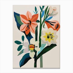 Painted Florals Amaryllis 1 Canvas Print