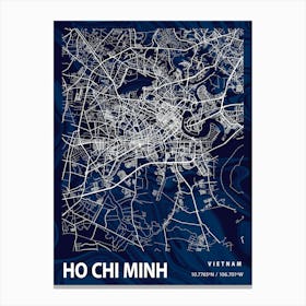 Ho Chi Minh Crocus Marble Map Canvas Print