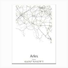 Arles,France Minimalist Map Canvas Print