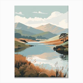 Lake District National Park England 3 Hiking Trail Landscape Canvas Print