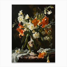 Baroque Floral Still Life Freesia 1 Canvas Print