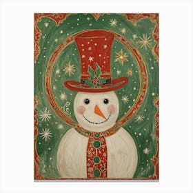 Festive Snowman Canvas Print