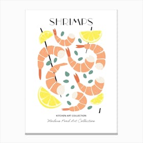 Shrimps Print Kitchen Art Kitchen Poster Food Art Mid Century Modern Canvas Print