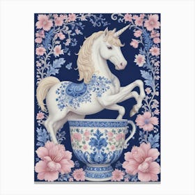 Unicorn In A Teacup Canvas Print