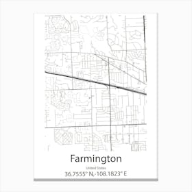 Farmington Hills,United States Minimalist Map Canvas Print