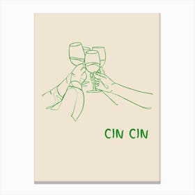Cin Cin Green Canvas Print