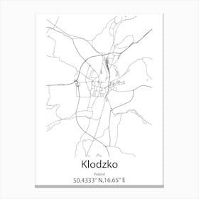 Klodzko,Poland Minimalist Map Leinwandbild