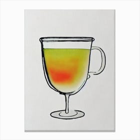 Mexican MCocktail Poster artini 2 Minimal Line Drawing With Watercolour Cocktail Poster Canvas Print