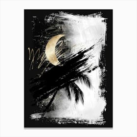 Moon And Palms Canvas Print