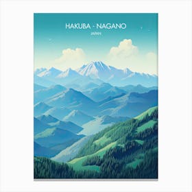 Poster Of Hakuba   Nagano, Japan, Ski Resort Illustration 1 Canvas Print