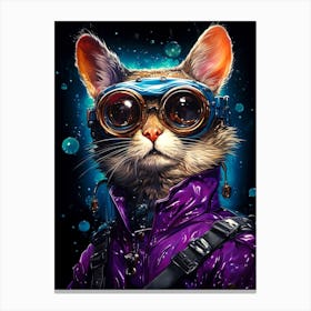 Cat With Goggles 1 Canvas Print