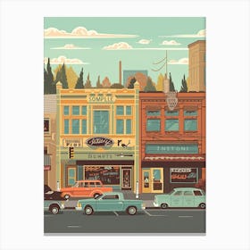 Seattle United States Travel Illustration 3 Canvas Print