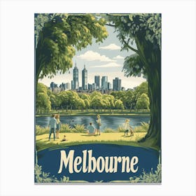 Aihrgdesign A Classic 1960s Travel Poster For Melbourne 3 Canvas Print