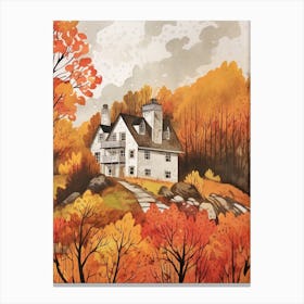 House In The Woods Watercolour 1 Canvas Print