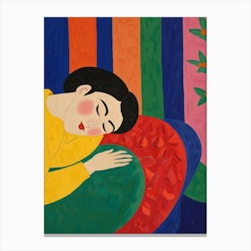 Asian Woman Sleeping Canvas Print