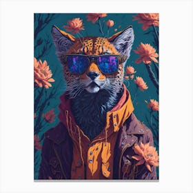 Cheetah In Sunglasses Pop Canvas Print