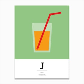 The Food Alphabet – J Canvas Print