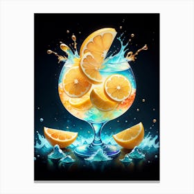 Splashing Lemons Canvas Print