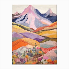 Mount Jefferson United States 2 Colourful Mountain Illustration Canvas Print