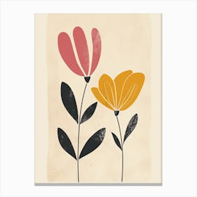 Kuwait City Flower Market Boho Minimalist Style Canvas Print