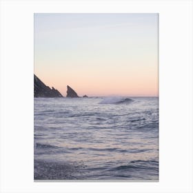 Pastel sunrise at Praia da Adraga in Portugal - beach, sea, ocean and peace - nature and travel photography by Christa Stroo Canvas Print